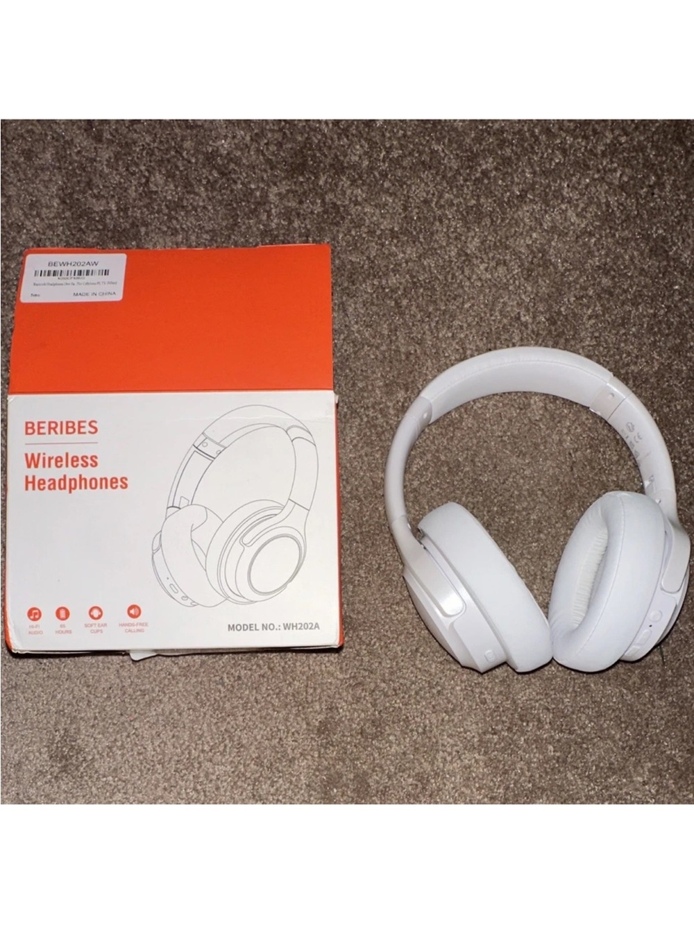 White Wireless Over-Ear Headphones